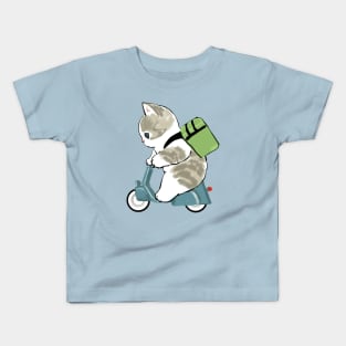 Cat Riding Motorcycle Kids T-Shirt